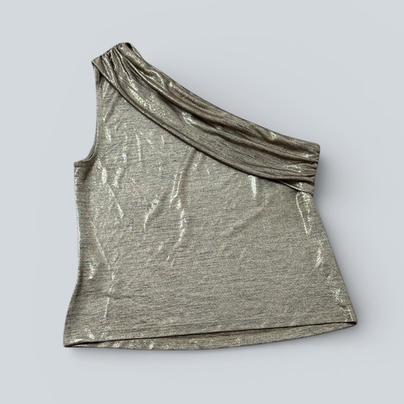Lauren Ralph Lauren Foil Print One-Shoulder Jersey Top - Picture 4 of 6
